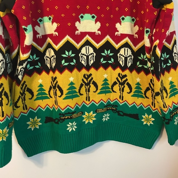 Star Wars Grogu Frog Mandalorian Ugly Christmas Sweater Knit size XL - Picture 12 of 16